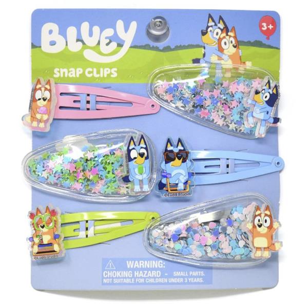 BLUEY 6PK HAIR SNAPS
