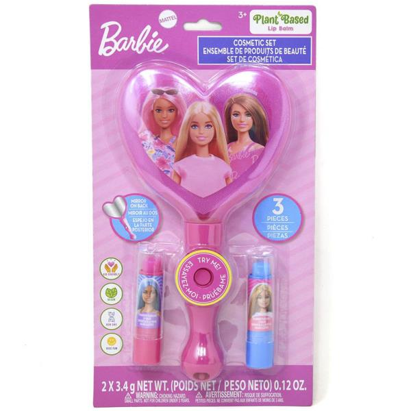BARBIE LIGHT UP MIRROR W 2 LIP BALMS