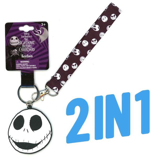 NIGHTMARE BEFORE CHRISTMAS LANYARD W RUBBER KEYCHAIN