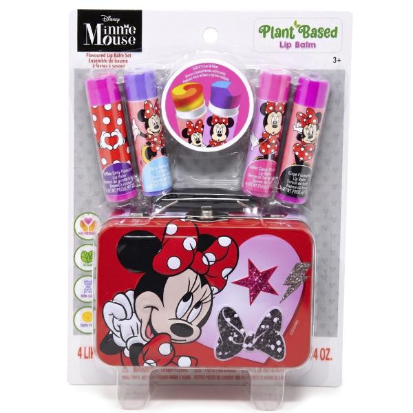 MINNIE 4PK SWIRL LIP BALM W TIN