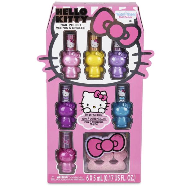HELLO KITTY 6PK NAIL POLISH W ACCESSORY