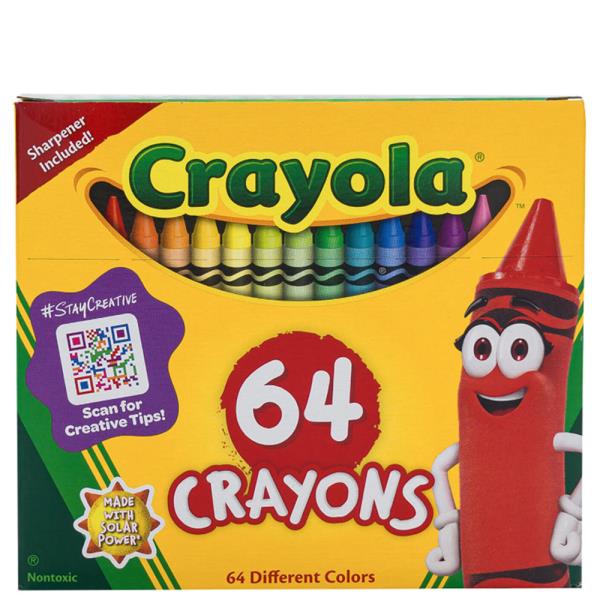 CRAYOLA 64 CRAYONS W SHARPENER