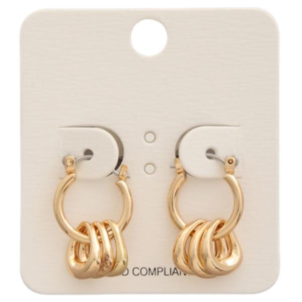 METAL HOOP MULTI RING EARRING