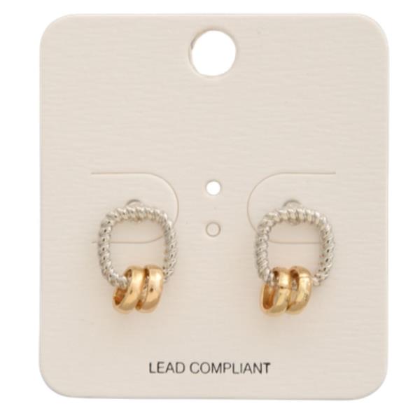TWO TONE STUD EARRING