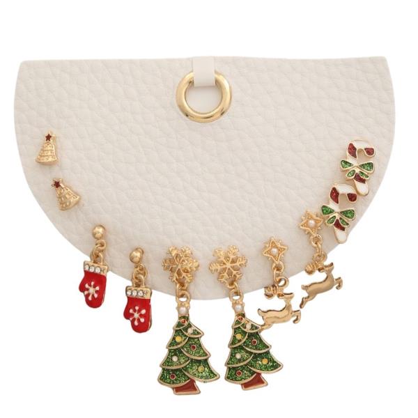 CHRISTMAS MULTI PAIR STUD DROP EARRING SET