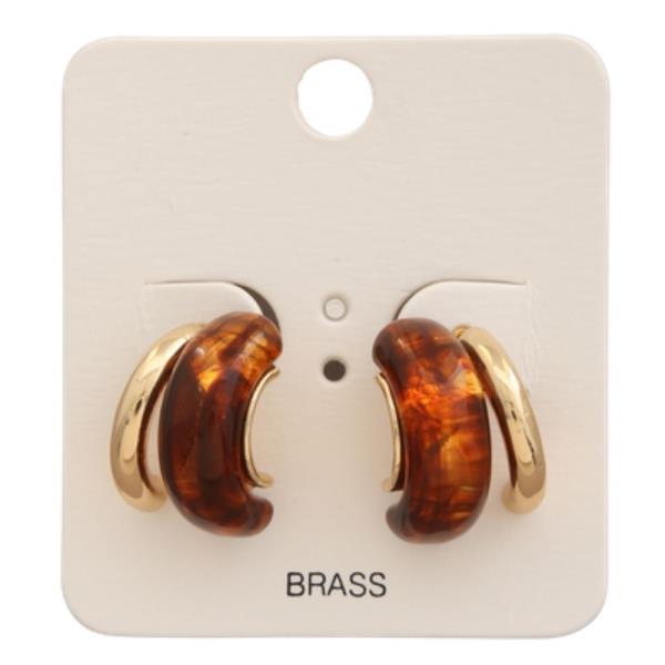 BRASS METAL HOOP EARRING