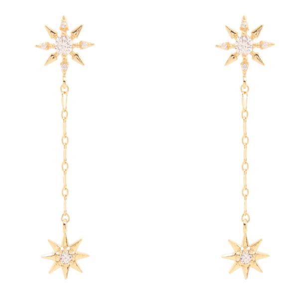 RHINESTONE METAL LINER EARRING