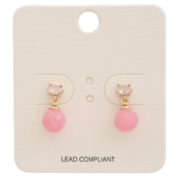 STONE BALL DANGLE EARRING