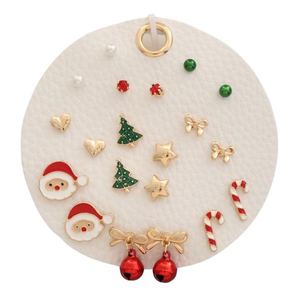 CHRISTMAS MULTI PAIR STUD DROP EARRING SET