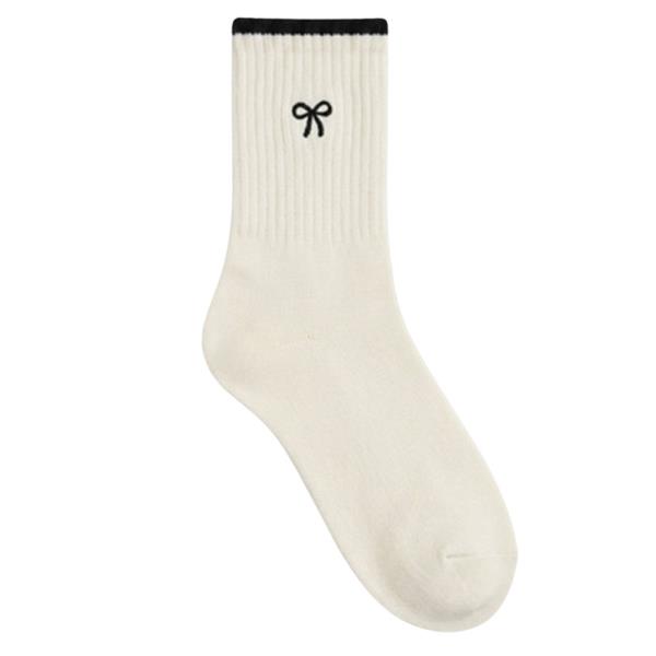 RIBBED BOW CREW SOCKS