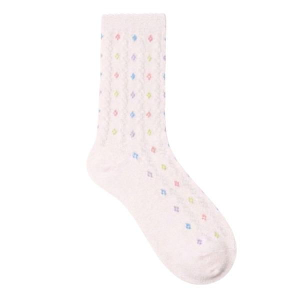 MINI DIAMOND CABLE KNIT CREW SOCKS