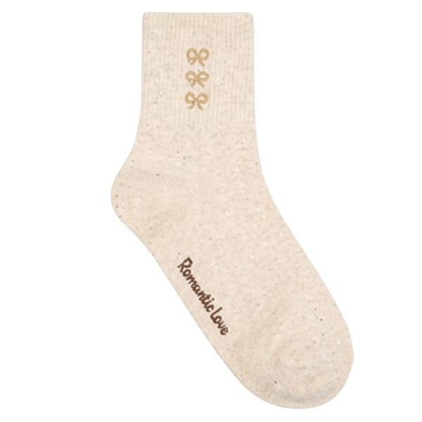 EMBROIDERED BOW CREW SOCKS