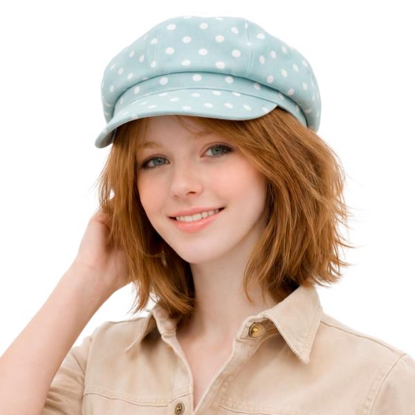 CC COTTON POLKA DOT NEWSBOY CAP