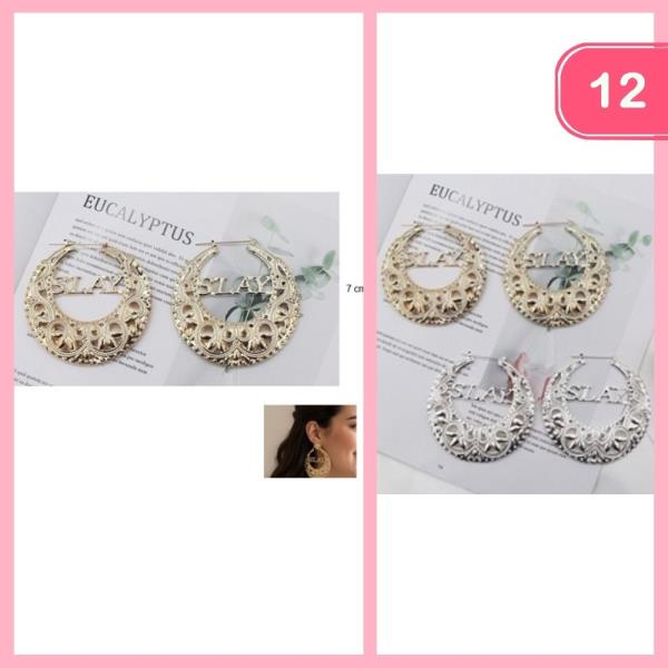 SLAY HOOP EARRINGS (12 UNITS)