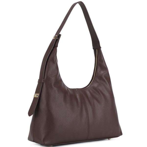 PLAIN TEXTURED SHOULDER BAG