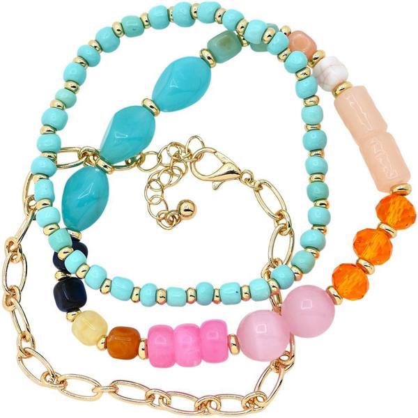 MULTI LAYERED STACKABLE BEADED BRACELET