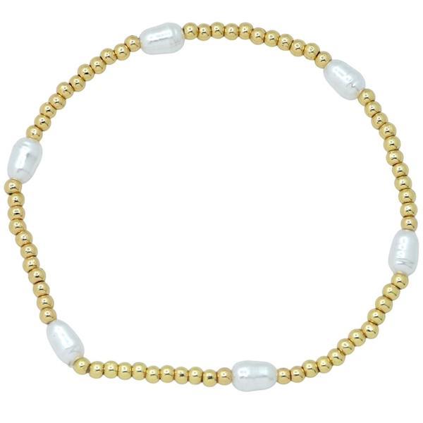 BEADED PEARL STRETCH BRACELET