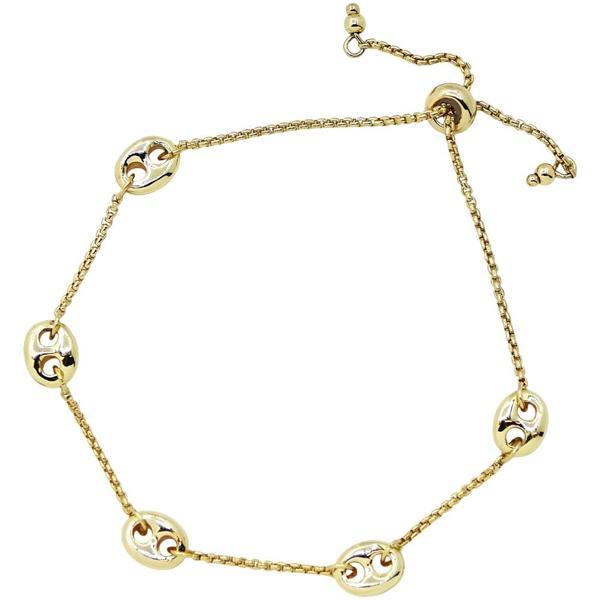 OVAL LINKED METAL CHAIN ADJUSTABLE BRACELET