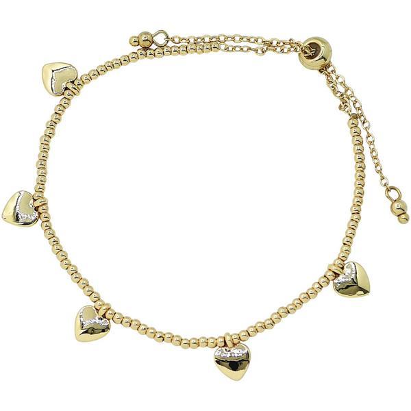 HEART CHARM BEADED ADJUSTABLE BRACELET