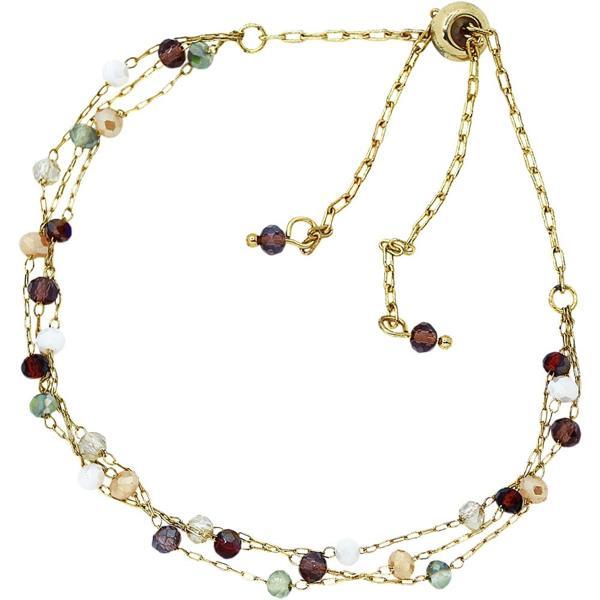 MULTI COLOR STONE ADJUSTABLE LAYERED BRACELET