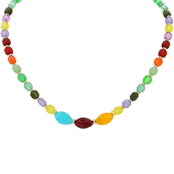 BEADED STONE NECKLACE