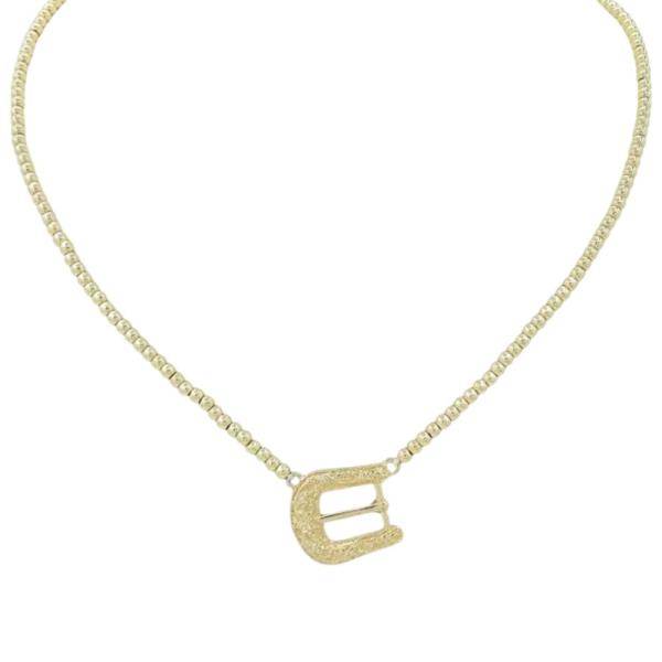 WESTERN STYLE BELT BUCKLE PENDANT NECKLACE