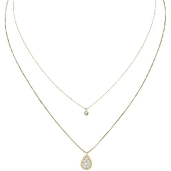 DOUBLE LAYERED PENDANT NECKLACE