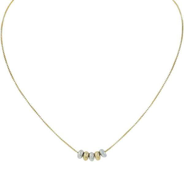 TWO TONE BEAD PENDANT NECKLACE