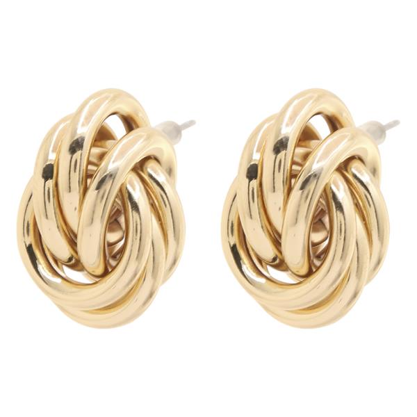 KNOTTED DESIGN METAL POST EARRING