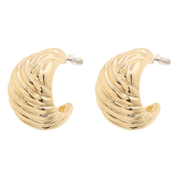 CURVE RIBBED POST EARRING