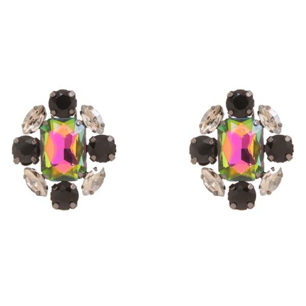 MULTI COLOR GEMSTONE POST EARRING