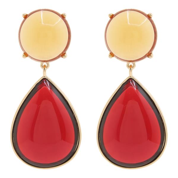 ROUND TEARDROP COLOR DANGLE EARRING