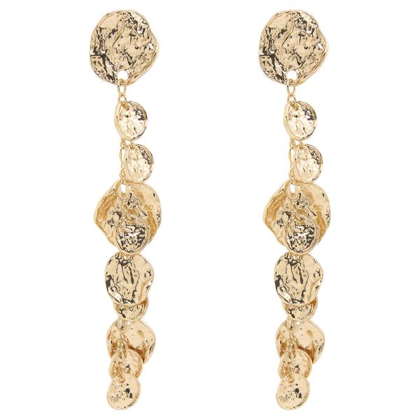 HAMMERED CASCADING COIN DROP EARRING