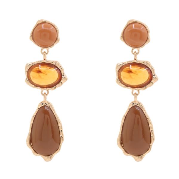 RESIN STONE DANGLE EARRING