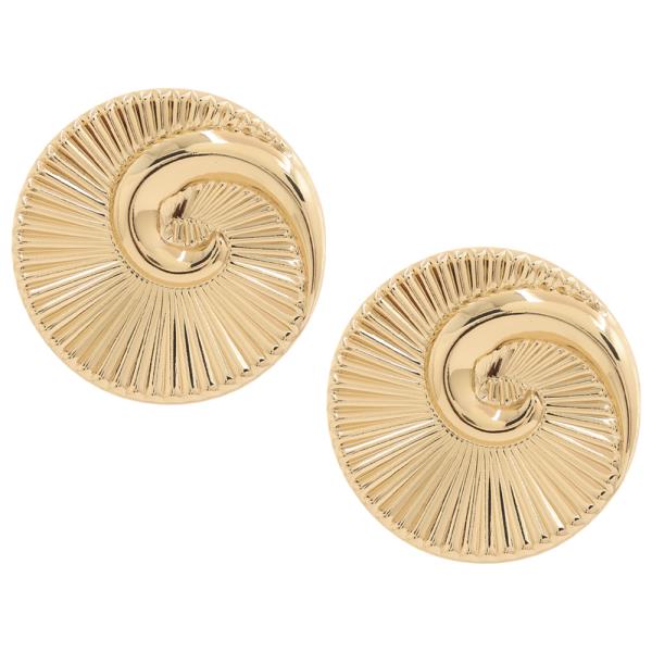 ROUND SPIRAL SHELL EARRING
