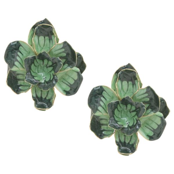 FLORAL PAINTED DESIGN EARRING