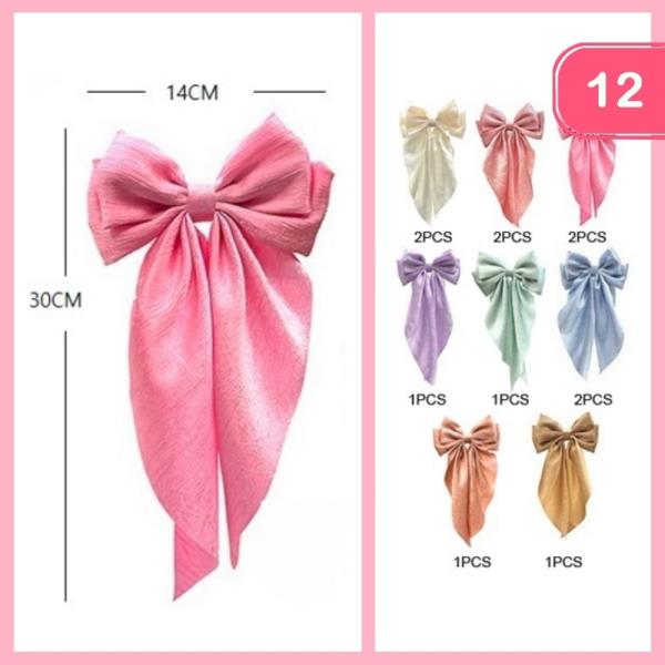 LONG TAIL HAIR BOW (12 UNITS)
