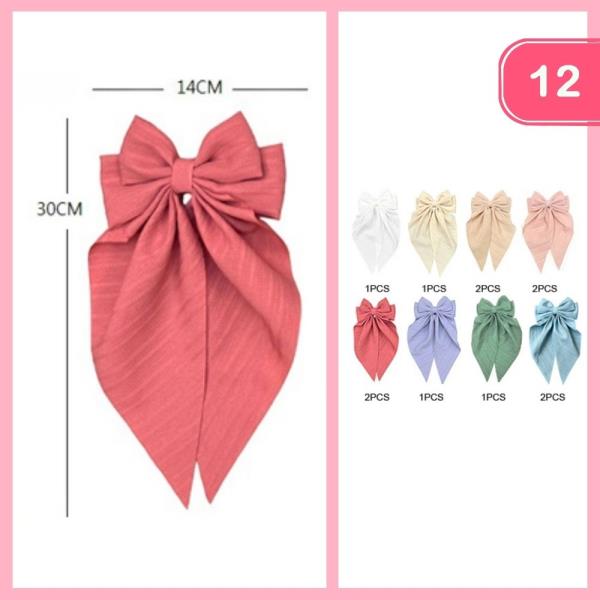 LONG TAIL HAIR BOW (12 UNITS)