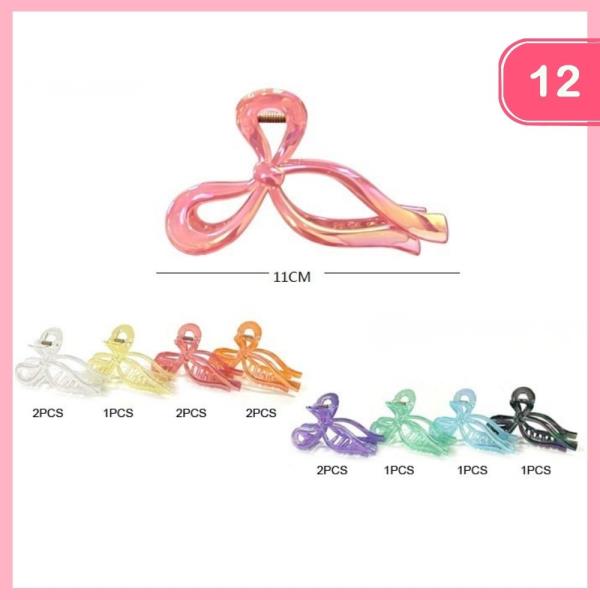 BOW HAIR CLAW CLIP (12 UNITS)