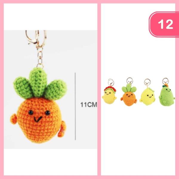 CARROT CROCHET KEYCHAIN (12 UNITS)