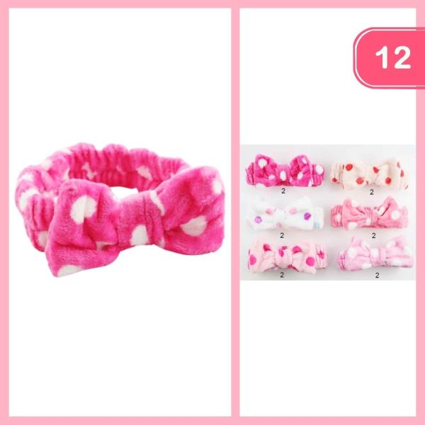 POLKA DOT BOW HEADBAND SPA HEADBAND (12 UNITS)
