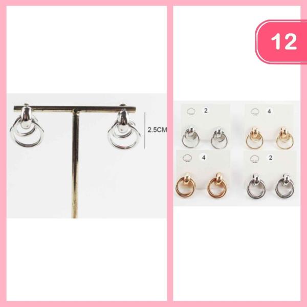 LAYERED DOOR KNOCKER POST EARRINGS (12 UNITS)