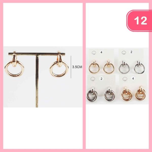 CHUNKY DOOR KNOCKER POST DANGLE EARRINGS (12 UNITS)