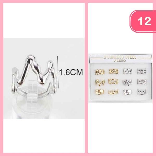 STAINLESS STEEL RING SET (12 UNITS)
