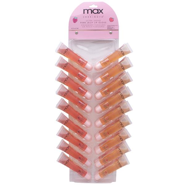 MAX MAKEUP CHERIMOYA ULTRA SHINE PINK JELLY LIP GLOSS (36 UNITS)