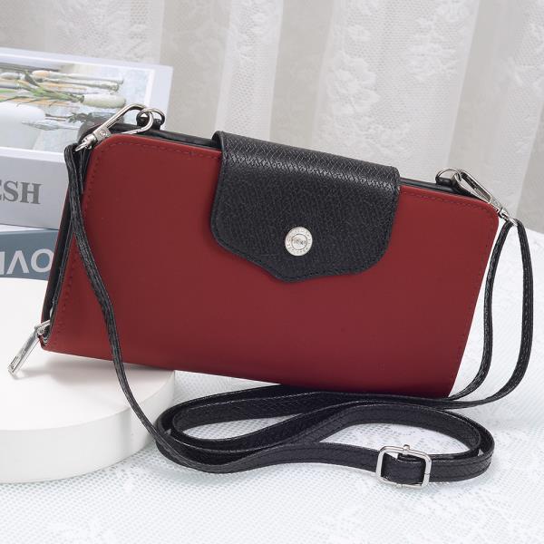 SMOOTH NYLON BLACK TRIM DESIGN RFID CROSSBODY WALLET