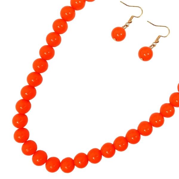 GUMBALL BEADED NECKLACE EARRING SET