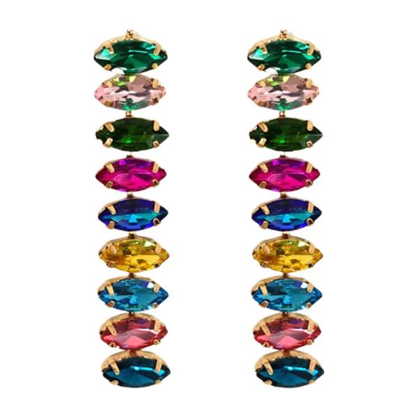 METAL W ACRYLICBEAD DROP POST EARRING
