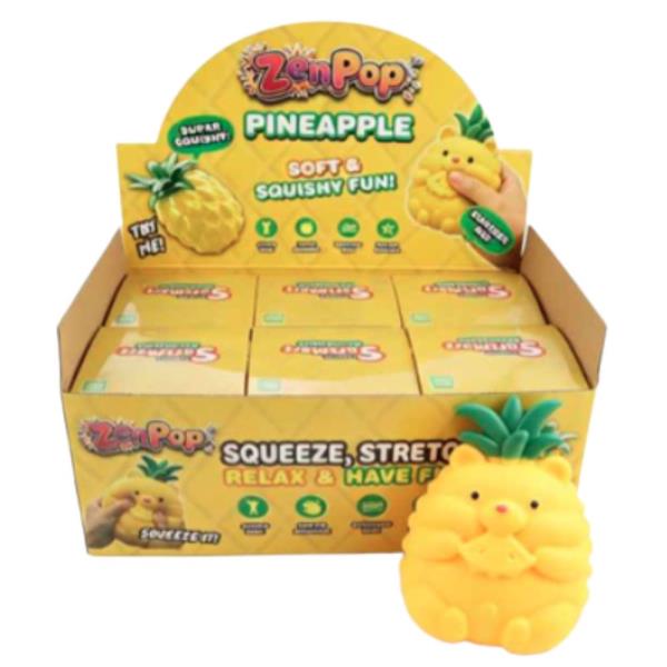 ZEN POP PINEAPPLE SQUISHY SQUEEZE TOY (6 UNITS)