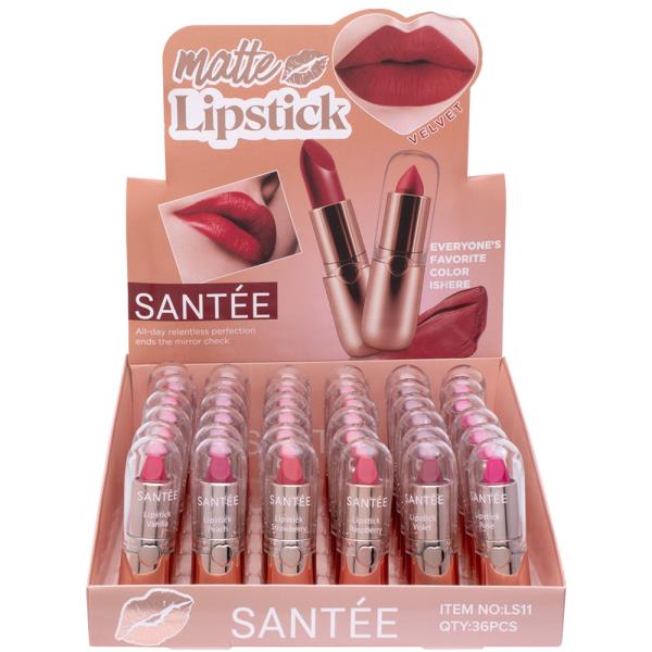 SANTEE MATTE VELVET LIPSTICK (36 UNITS)